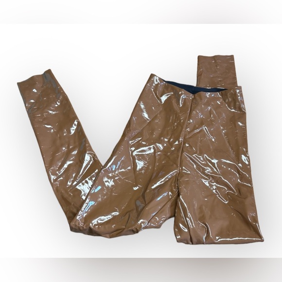 NWOT Commando co-ord faux leather patent perfect control leggings in tan - Picture 5 of 7